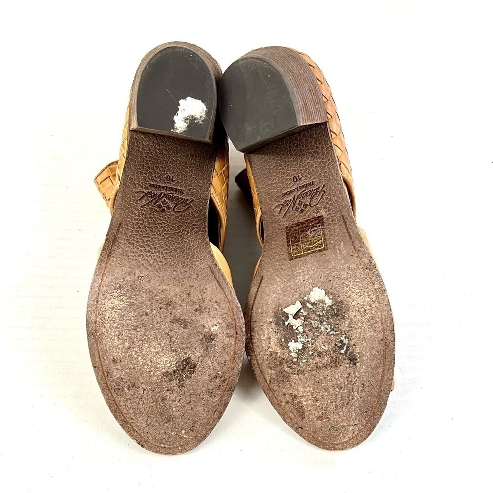 Patricia Nash Woven Leather Peep Toe Booties | Boho Italian Style | Size 10 - Picture 9 of 9